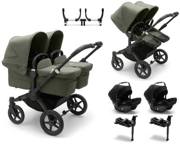 Bugaboo Donkey 5 Twin pram 3-in-1 set with Bugaboo infant car seats and Isofix