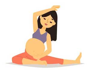 yoga-schwangere-kopf-knie-streckung