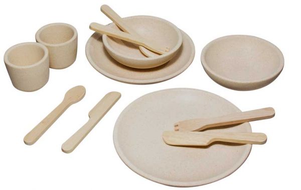 PlanToys tableware set for the play kitchen