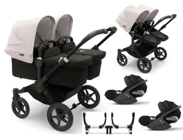 Bugaboo Donkey 5 Twin pram set with Cybex Cloud T i-Size baby car seats 3-in-1
