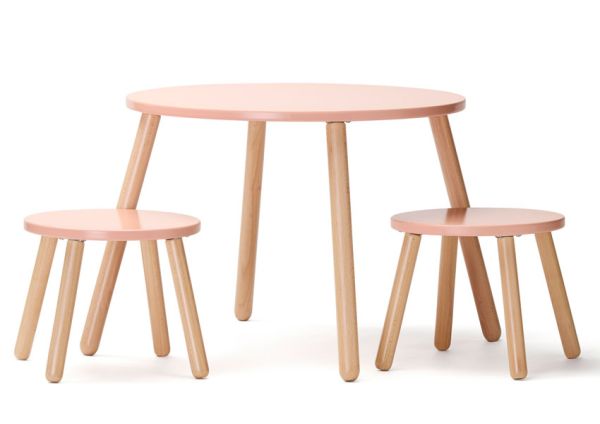 Kids Concept Tisch und Hocker Set Apricot