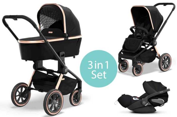 Moon Resea S 3-in-1 stroller set with Cybex baby car seat