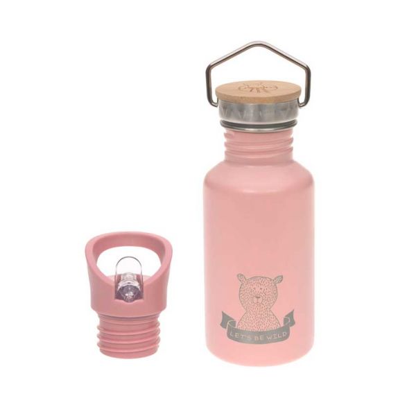 Lässig Trinkflasche Edelstahl Adventure Rosa mit Schraubverschluss