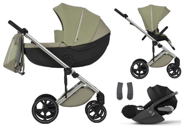 Anex MEV pram 3-in-1 with Cybex Cloud T i-Size lie flat position