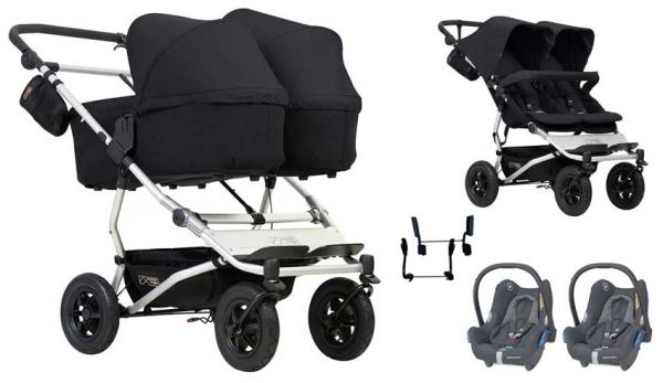 Mountain Buggy Duet V3 3-in-1 Twin pram set with Maxi Cosi Cabriofix