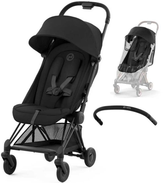 Cybex Coya buggy with bumper bar and rain cover