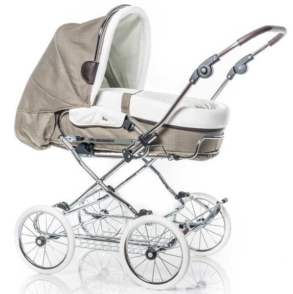 Hesba Condor Coupe pram with leather details and leather handle